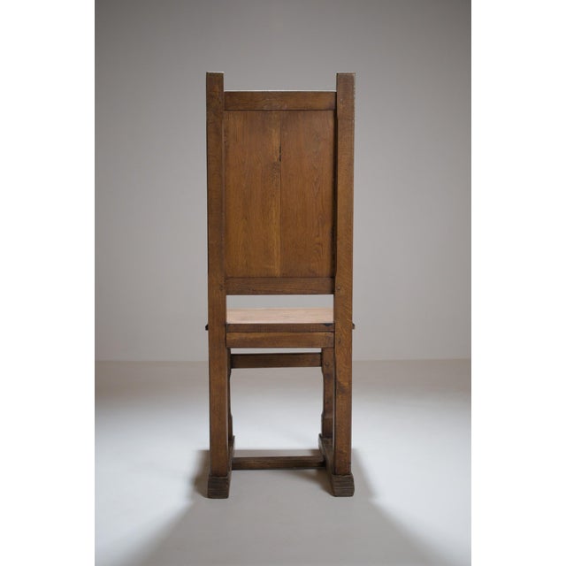 Vintage Sculptural French Oak Chair, 1930s For Sale - Image 6 of 18