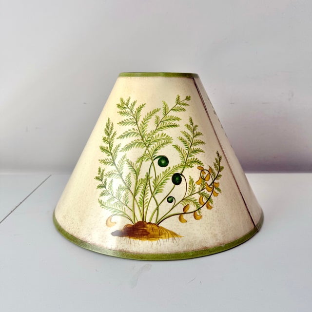 Traditional Late 20th Century Hand Painted Botanical Motif Empire Lampshade For Sale - Image 3 of 7