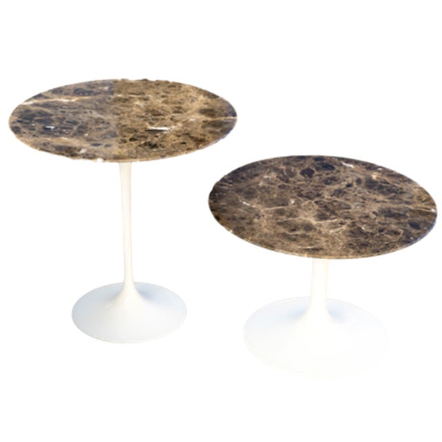 Guéridons with Marble by Eero Saarinen for Knoll, 1950s, Set of 2 For Sale - Image 8 of 8