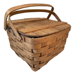 Vintage Handwoven Picnic Basket