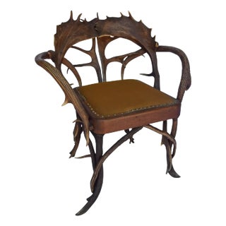 Black Forest Antler Chair For Sale