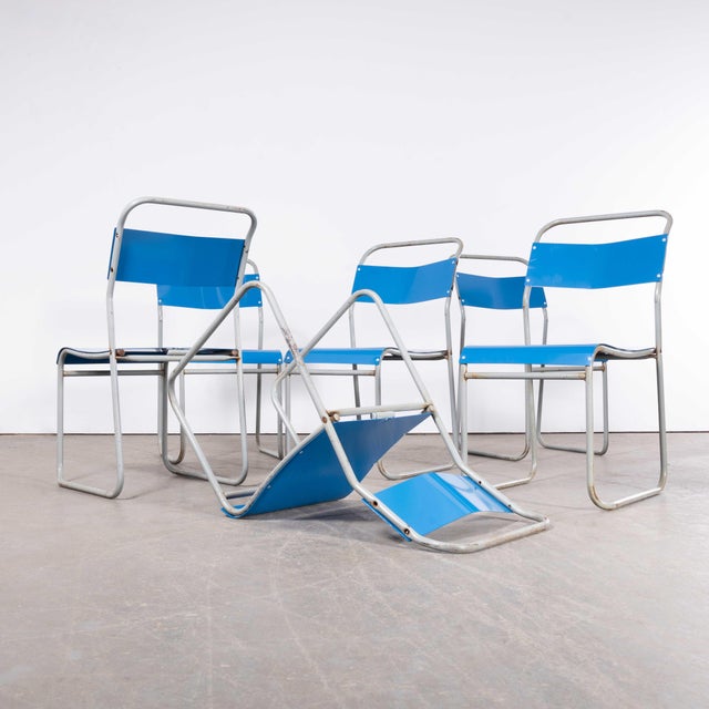 Tubular Metal Outdoor Dining Chairs from Pel Cox, 1950s, Set of 4 For Sale - Image 10 of 18