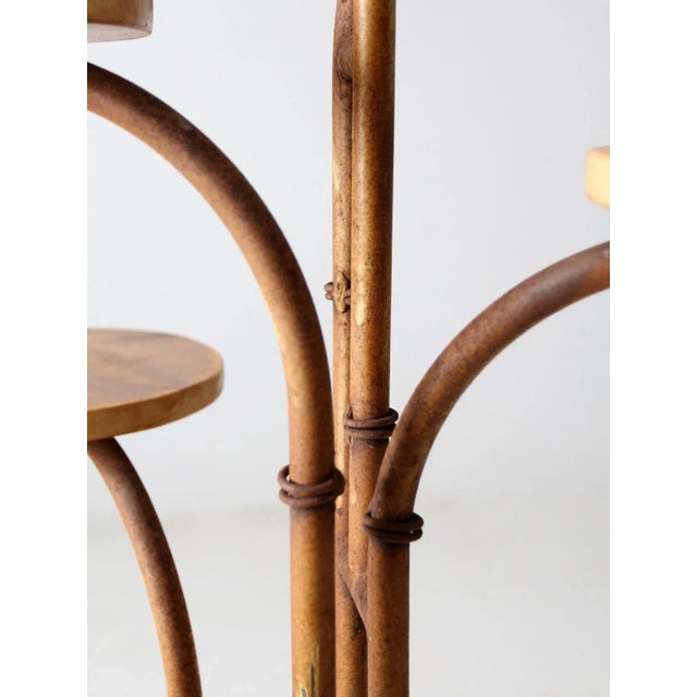 Brown Vintage Tiered Plant Stand For Sale - Image 8 of 12