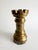 Striking set of three oversized vintage brass chess pieces by Sarreid Ltd., including a knight, bishop, and rook. These...
