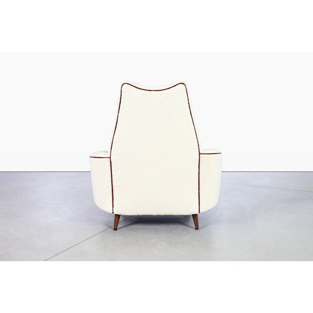 Mid-Century Walnut Gondola Lounge Chair W/ Ottoman Attributed to Adrian Pearsall For Sale - Image 9 of 12