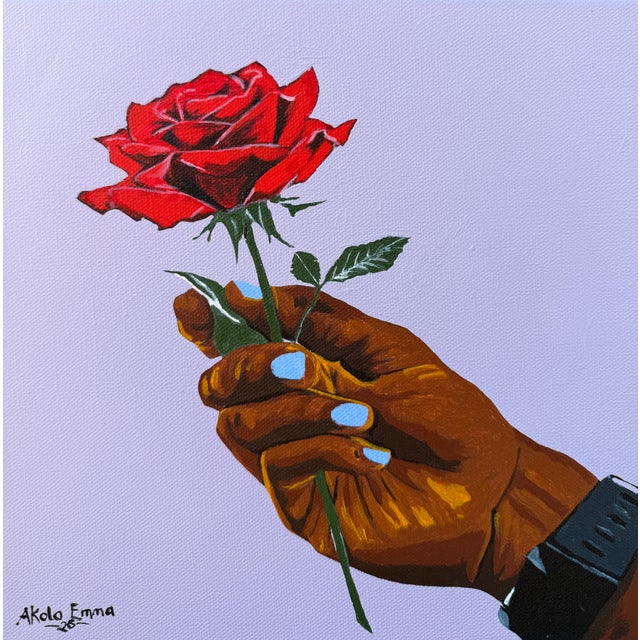 A Rose for Trying, 1, by Emmanuel Akolo, (2026), Acrylic on Canvas For Sale