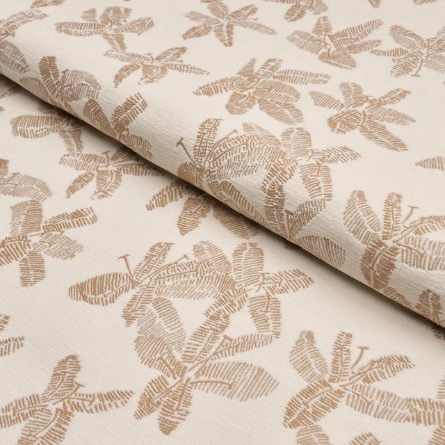 Schumacher SAMPLE - Schumacher x Caroline Z Hurley Hibiscus Fabric In Mistral Sand For Sale - Image 4 of 4