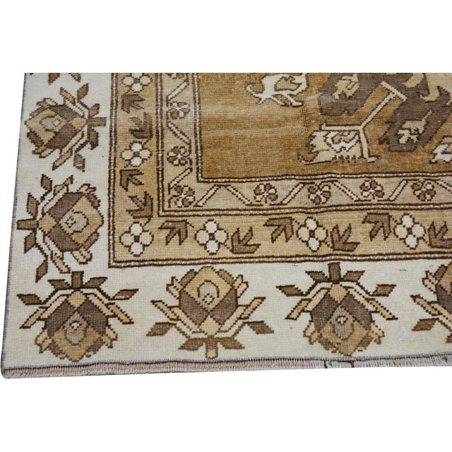 Vintage Turkish Kars Hand Knotted Wool Rug, 5'x8' For Sale - Image 4 of 6