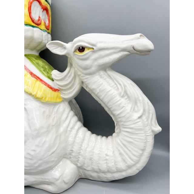 Large Italian Vintage Ceramic Camel Planter or Cachepot - Whimsical, Hollywood Regency, Mid-Century Modern For Sale - Image 9 of 17