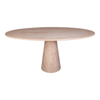 Solitary Cone Travertine Dining Table For Sale