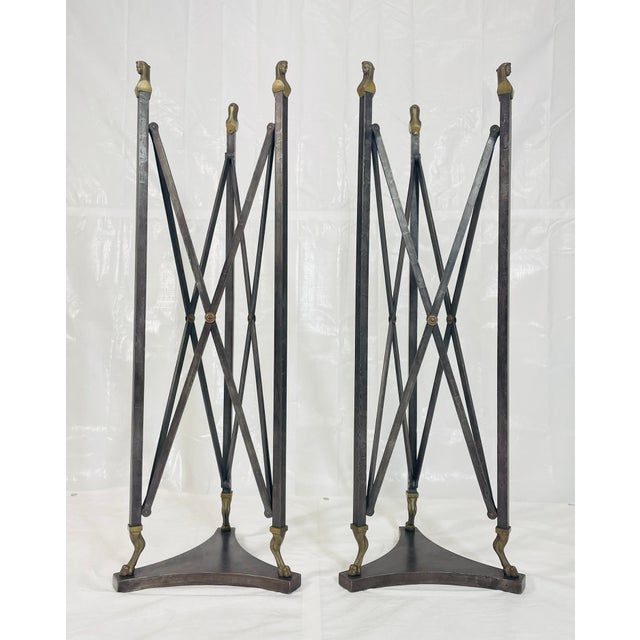 Pair of Sculptural Bronze & Steel Stands by Marcello Mioni, Italy, 1970s For Sale In Los Angeles - Image 6 of 18
