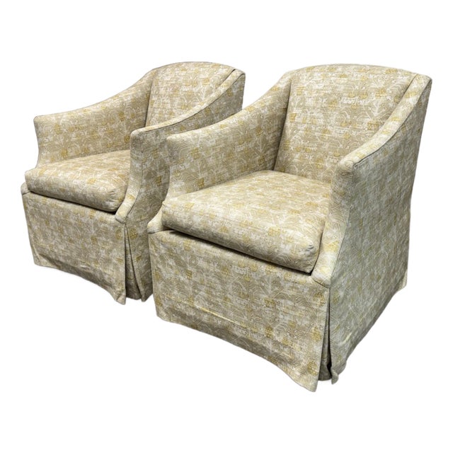 Lee Industries Swivel Lounge Chairs, Pair For Sale