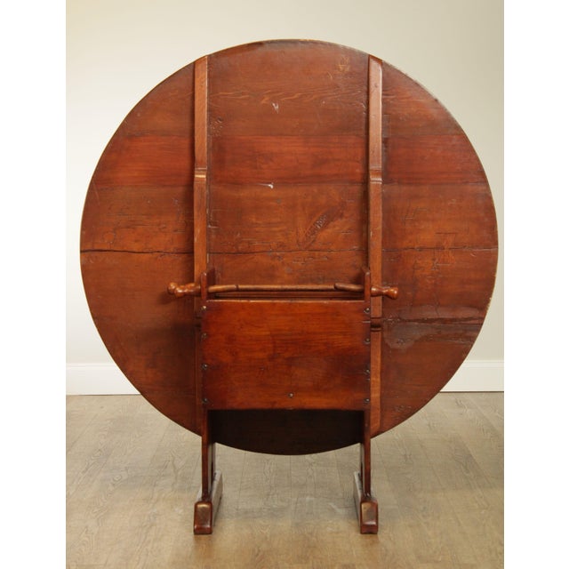 Antique Country Pine 48" Round Top Hutch Bench Farmhouse Dining Table