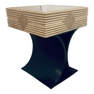 Modern Art Deco Black and Silver Spot Table For Sale