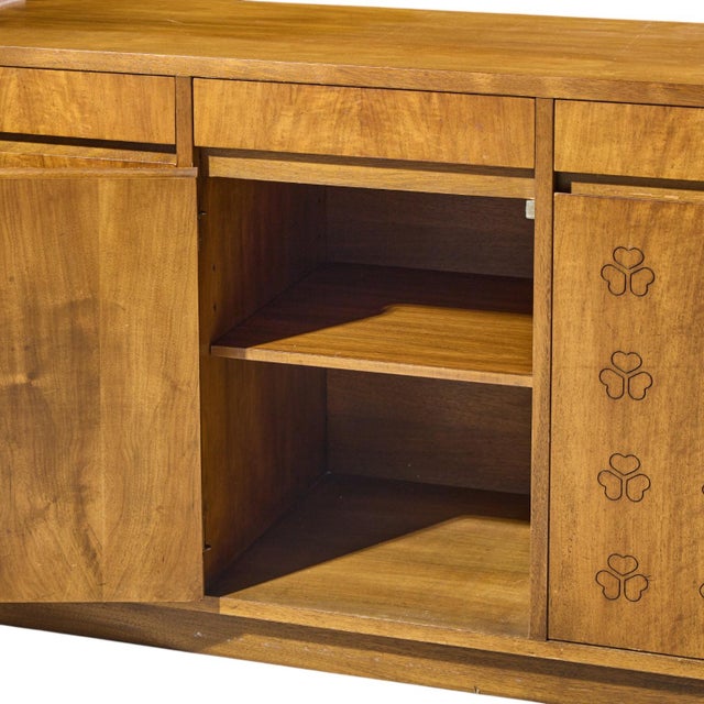 Wood John Widdicomb Mid Century Walnut Clover Credenza For Sale - Image 7 of 10