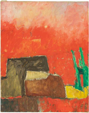 Mario Asnago, Landscape Composition, 1950s, Oil Painting