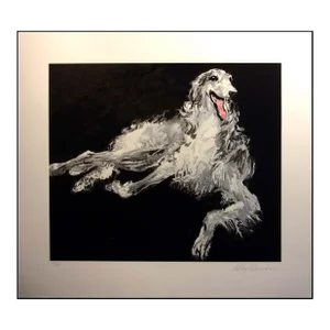 1990s LeRoy Neiman "Borzoi" Original Signed Limited Edition Serigraph