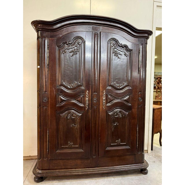 Louis XIII Alsatian Wardrobe in Walnut For Sale - Image 5 of 6
