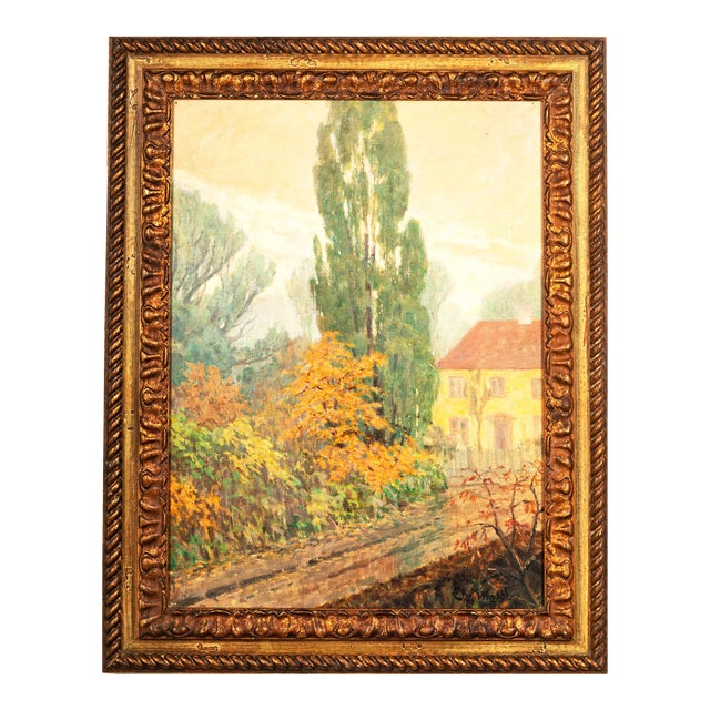 Original Oil Painting "Eucalyptus in Mediterranean Landscape" For Sale