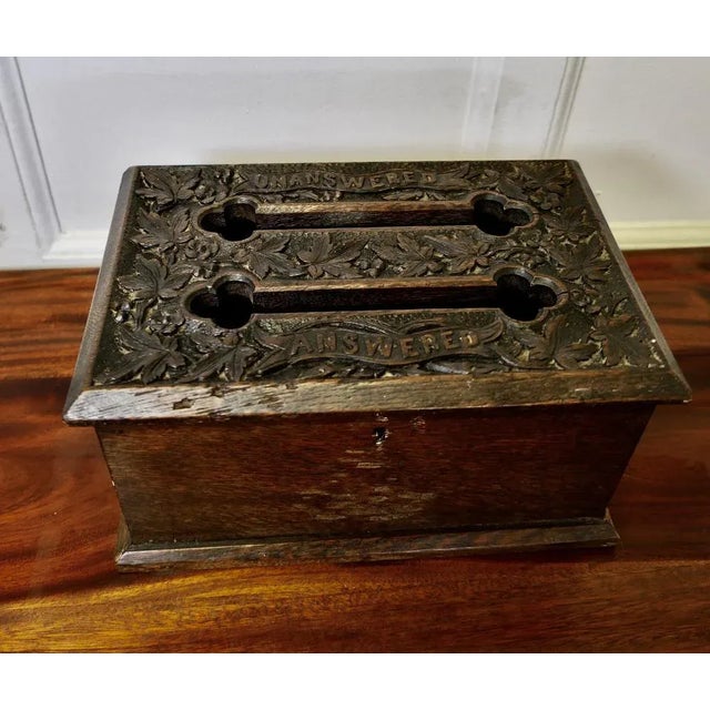 19th Century Carved Oak Correspondence, Post or Letter Box This very attractive Carved Box is made in Oak, it is carved on...