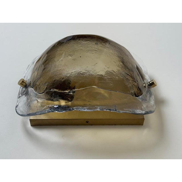 Metal Amber and Clear Murano Glass Wall Light from Kaiser Idell, Germany, 1970s For Sale - Image 7 of 18