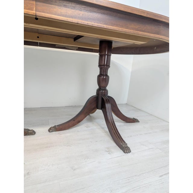 Antique Regency Walnut Table with Brass Lion Paws, 1920 For Sale - Image 10 of 17