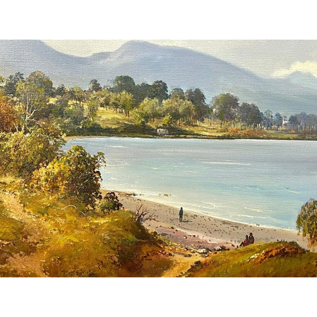 Realism Irish Landscape Art - Original Post-War Painting of Mournes From Duldrum Ireland by Modern Artist, 1980 Circa For Sale - Image 3 of 13