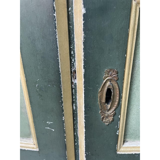 Green Lacquered Wardrobe, 1850s For Sale - Image 5 of 13