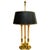 Hollywood Regency Mid 20th Century Neoclassical Stiffel Solid Brass 3-Light Bouillotte Lamp With Black Snakeskin Shade For Sale - Image 3 of 15