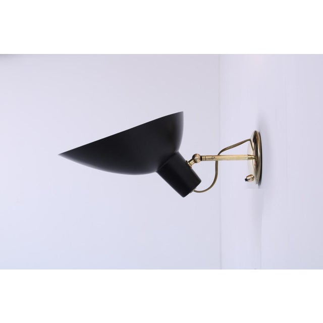 Visor Black Wall Lamp in Brass by Vittoriano Vigano for Arteluce, 1950s For Sale - Image 15 of 16