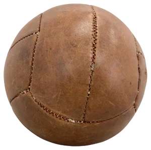 Vintage Brown Leather Medicine Ball, 1930s