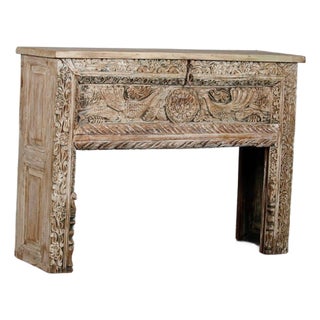 Coffer Console Table Made From Vintage Indian Architectural Elements For Sale