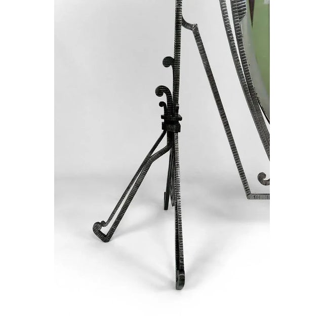Vintage Art Deco Floor Mirror in Wrought Iron by Edgar-William Brandt, 1920 For Sale - Image 10 of 13