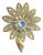 MCM Jewelry by Hattie Carnegie Rare Trembler Crystal Aqua Flower Brooch Signed For Sale
