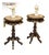 Classic Round Pedestal Side Table With Marble Top, Solid Wood & Hand-Gilded Gold Leaf Details For Sale