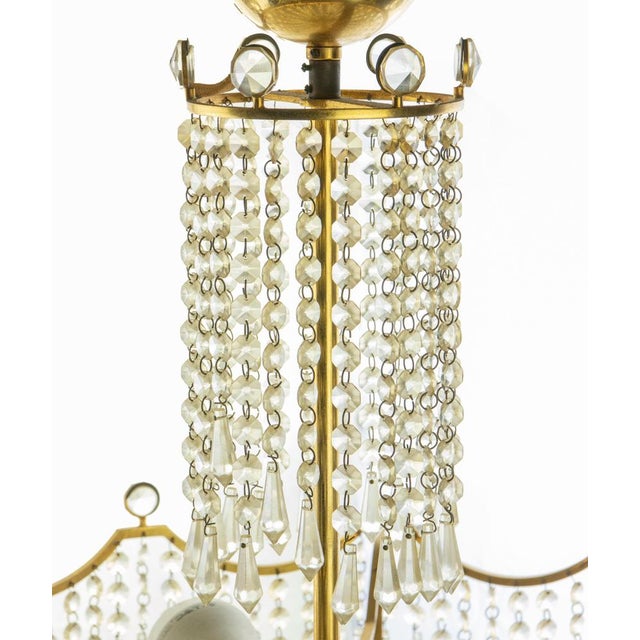 Vintage Crystal Drops Chandelier, Italy, 1970s For Sale - Image 3 of 5