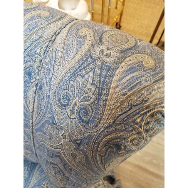 Vintage Channel Back Slipper Chair Newly Upholstered In Ralph