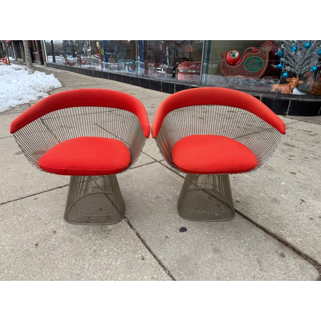 Mid-Century Modern Pair of Warren Platner for Knoll Dining Chairs C1970s For Sale - Image 3 of 13