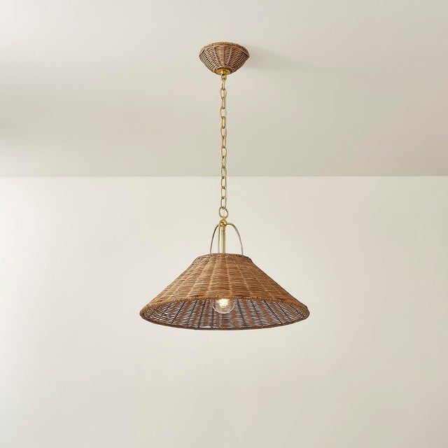 Hudson Valley Lighting Mitzi Zoe Feldman Davida Rattan Pendant, Medium For Sale - Image 4 of 5