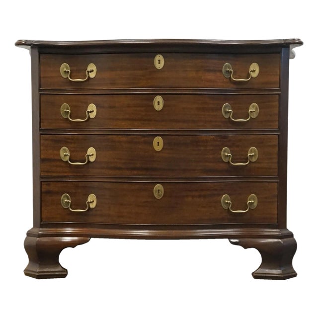 High End Solid Mahogany Traditional Style 43" Serpentine Front Gentleman's Chest For Sale
