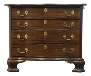 High End Solid Mahogany Traditional Style 43" Serpentine Front Gentleman's Chest