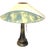 Pate De Verre Fabric Shade Table Lamp, 1950s For Sale