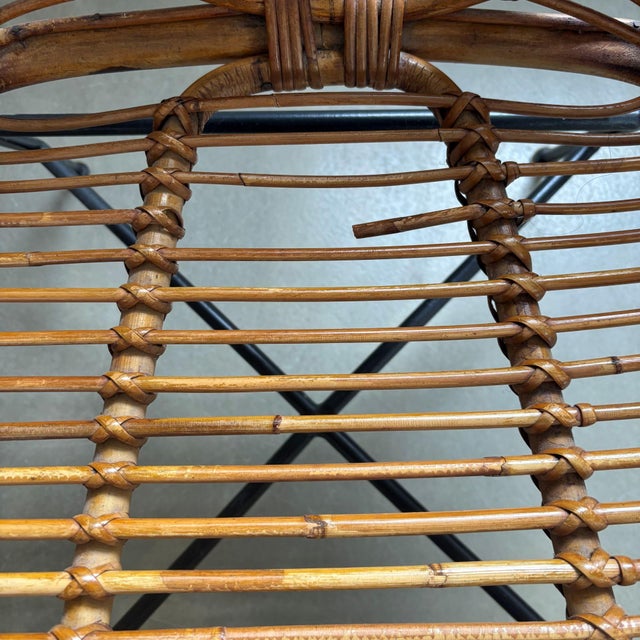 Mid-Century Modern Rattan Lounge Chairs, 1950s, Set of 2 For Sale - Image 9 of 10