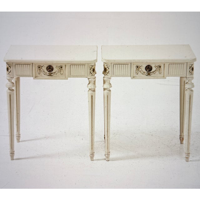 1950s Gustavian Bedside Tables, 1950s, Set of 2 For Sale - Image 5 of 5