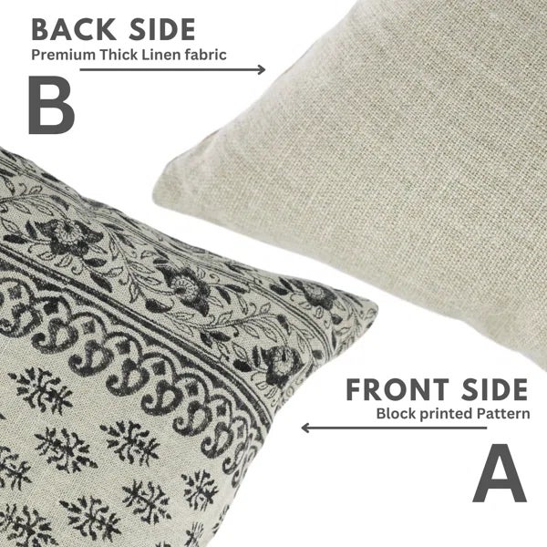 Abstract Fabdivine Handcrafted Cushion Cover 24x24 - Flower Buta For Sale - Image 3 of 5