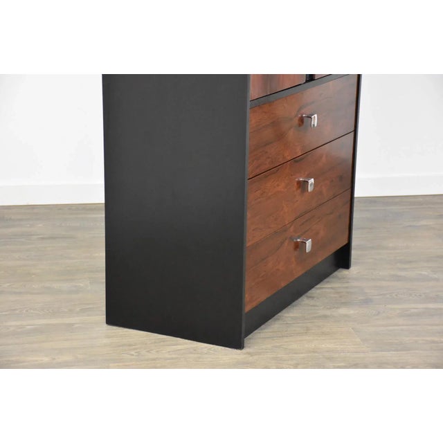 1970s 1970s Rosewood and Chrome Armoire Dresser For Sale - Image 5 of 13