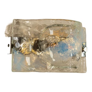 Model LP276 Wall Lamp in Crystal and Blue Murano Glass by Carlo Nason for A.V. Mazzega, Italy, 1970s For Sale