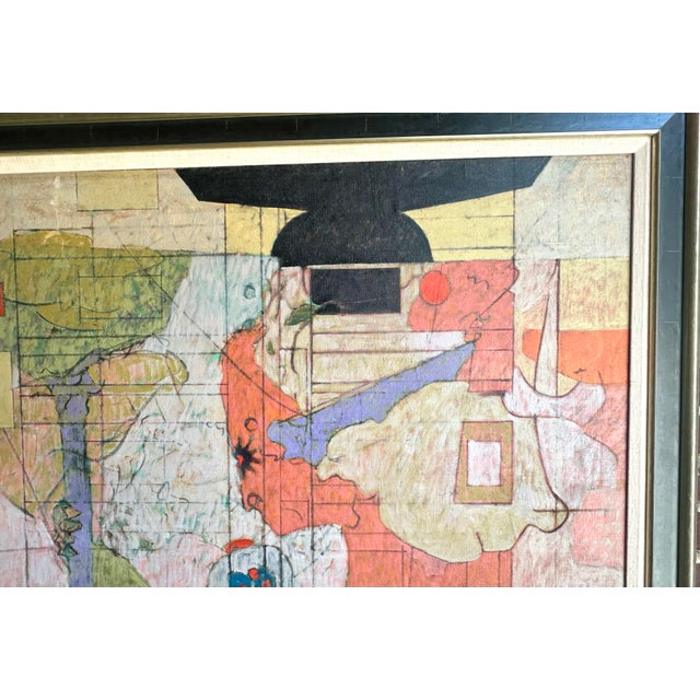 Textile Jim Yeatts Modernist Abstract on Canvas For Sale - Image 7 of 11