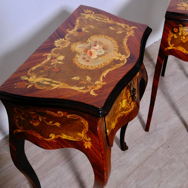 Louis XV Style Bedside Tables, 1950s, Set of 2 For Sale - Image 16 of 18