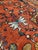 Antique Farahan Sarouk Carpet, Handmade Oriental Rug, Red, Navy, Fine Details For Sale - Image 4 of 17